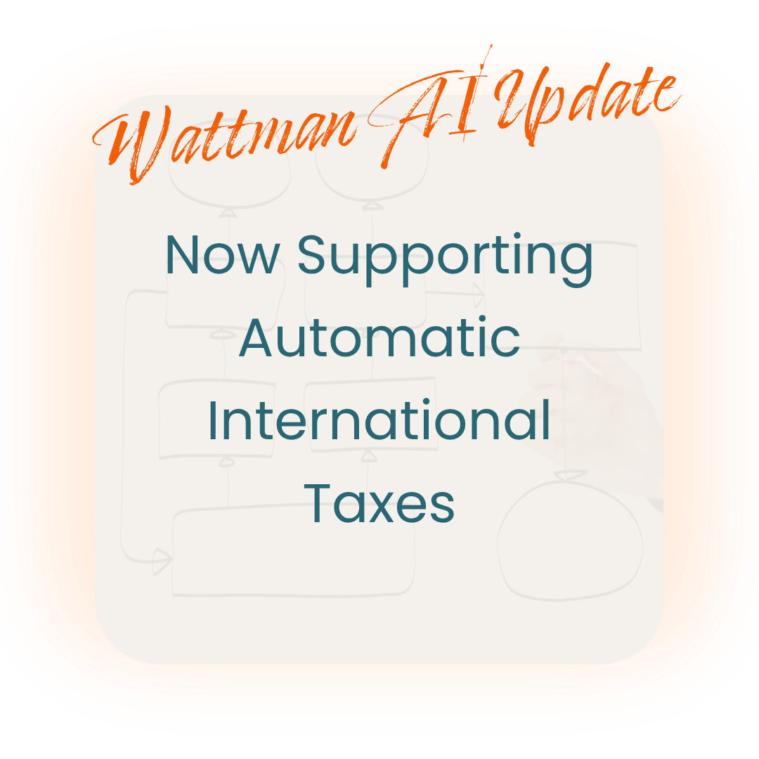 Now supporting automatic international taxes fi